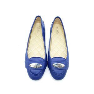 Michael Kors MK Plate Moccasin Flat Shoes Cobalt Blue Womens US 7M